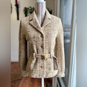 St. John Textured Blazer with Belt